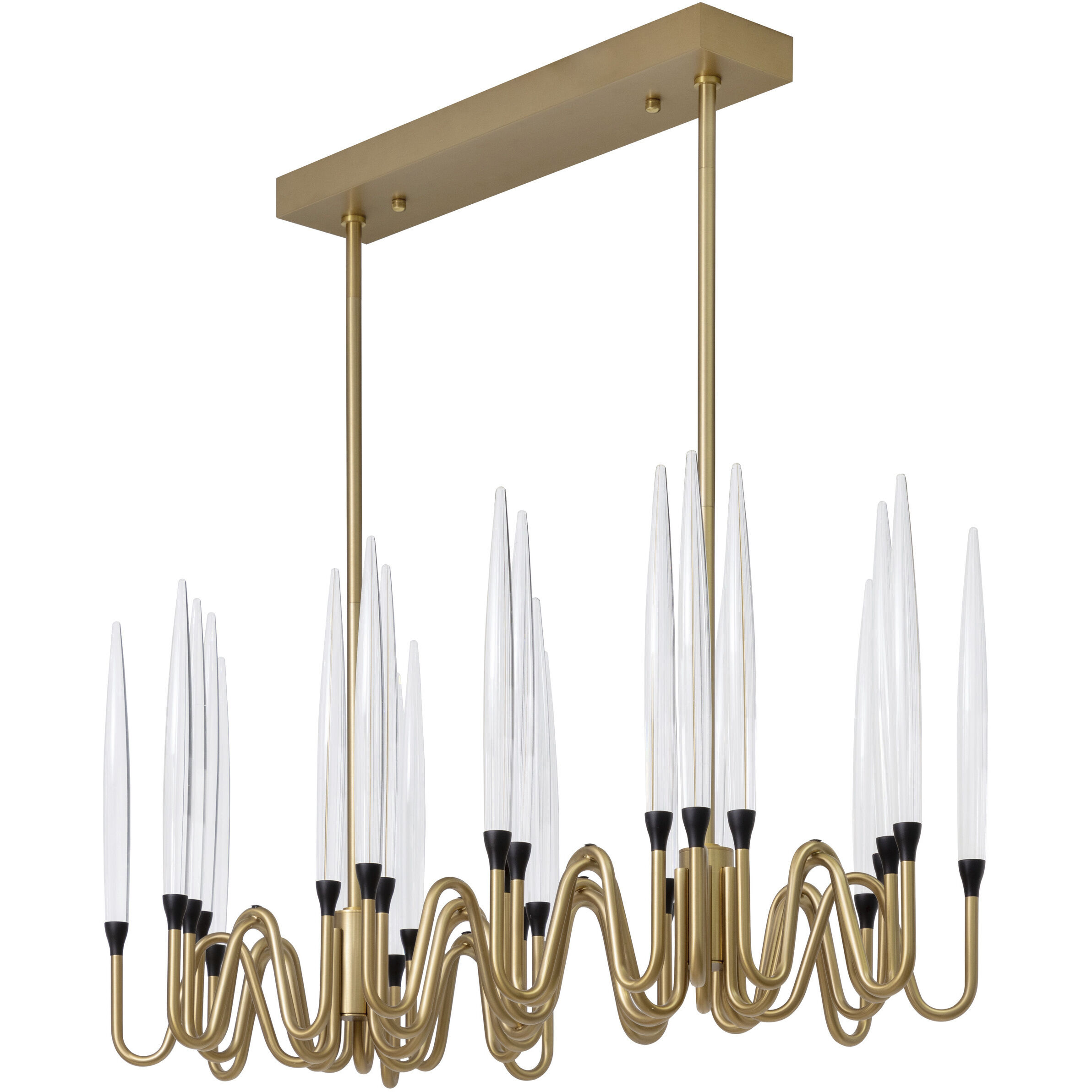 Hestia LED 40 inch Matte Black / Gold / Brushed Gold Chandelier Ceiling Light, Small